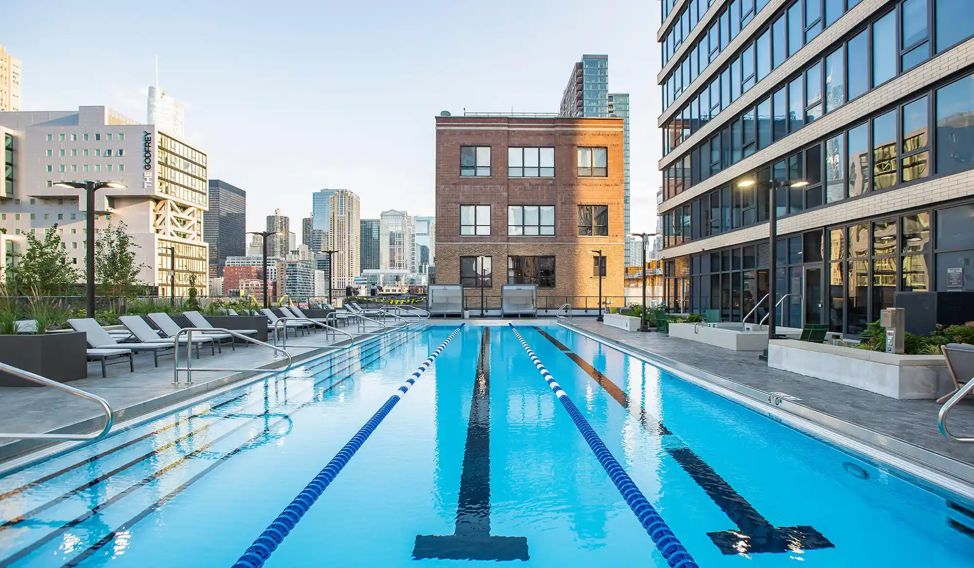 Large lap pool at Exhibit On Superior in Chicago, Illinois